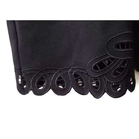 Talbots Fit & Flare Dress Embroidered Sz 6 Black Sleeveless Zip Dressy NWT $149 - Picture 6 of 9